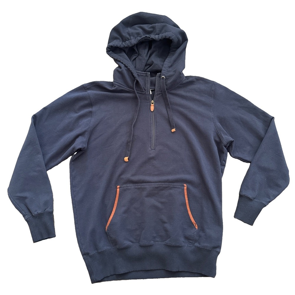 Ariat REAL Elevated Hoodie Sweatshirt Women M Navy Blue Half Zip Leather Western